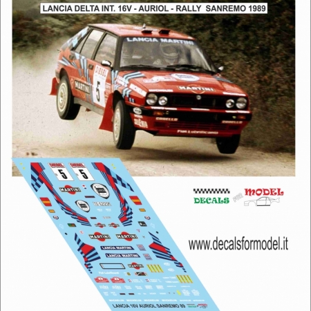 DECAL LANCIA DELTA 16V - AURIOL - RALLY SANREMO 1989