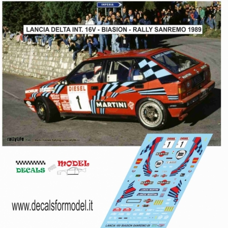 DECAL LANCIA DELTA 16V - BIASION - RALLY SANREMO 1989