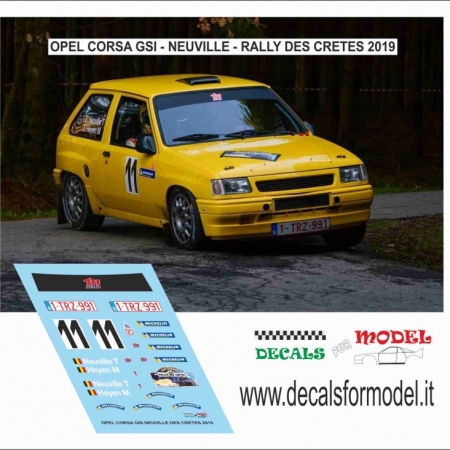 DECAL OPEL CORSA GSI - NEUVILLE - RALLY DES CRETES 2019