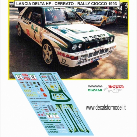 DECAL LANCIA DELTA HF - CERRATO - RALLY CIOCCO 1993