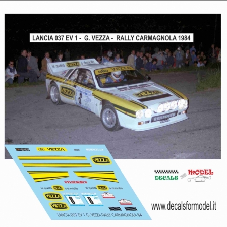 DECAL LANCIA 037 - VEZZA - RALLY CARMAGNOLA 1984
