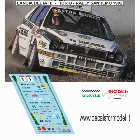 DECAL LANCIA DELTA HF - FIORIO - RALLY SANREMO 1992