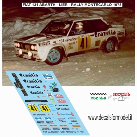 DECAL FIAT 131 ABARTH - LIER - RALLY MONTECARLO 1978