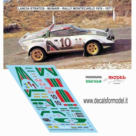 DECAL LANCIA STRATOS - ALITALIA - MUNARI - RALLY MONTECARLO 1976 - 1977