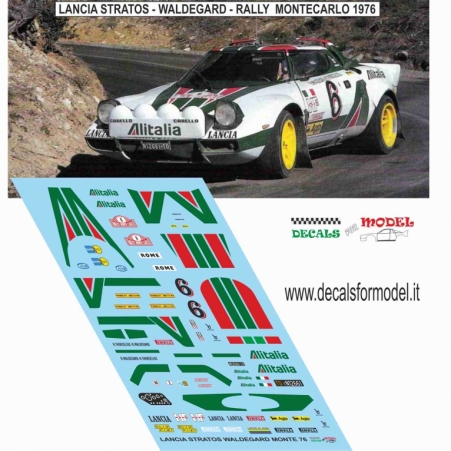 DECAL LANCIA STRATOS - ALITALIA - WALDEGARD - RALLY MONTECARLO 1976