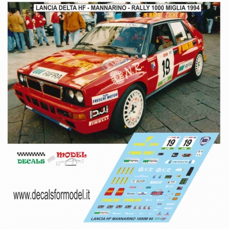 DECAL LANCIA DELTA HF - MANNARINO - RALLY 1000 MIGLIA 1994