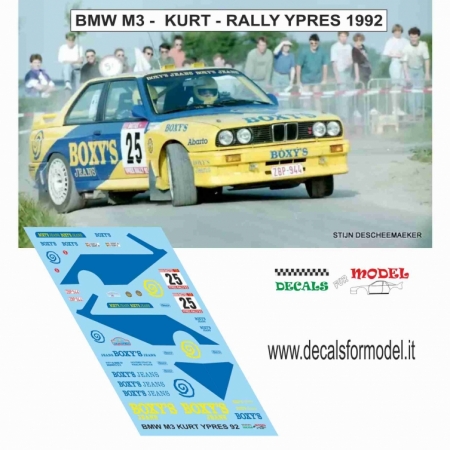 DECAL BMW M3 - VICTOR - RALLY YPRES 1992