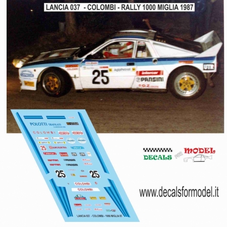 DECAL LANCIA 037 - COLOMBI - RALLY 1000 MIGLIA 1987