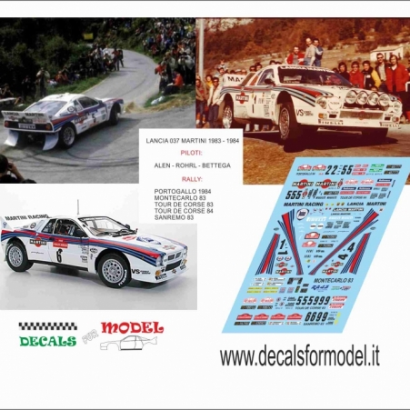 DECAL LANCIA 037 MARTINI UFFICIALE CAMPIONATO DEL MONDO 1983 - 1984