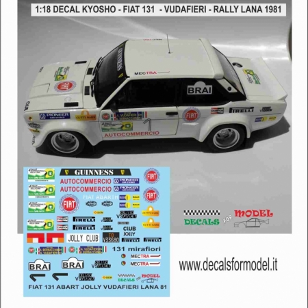 1:18 DECAL FIAT 131 ABARTH VUDAFIERI - RALLY LANA 1981 - BASE: SOLIDO KYOSCHO