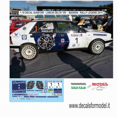 1:18 DECAL LANCIA DELTA 16V - BIASION - RALLY LEGEND 2015 BASE: SUNSTAR