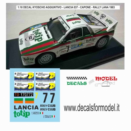 1:18 DECAL AGGIUNTIVO LANCIA 037 CAPONE - RALLY LANA 1983 - BASE KYOSCHO