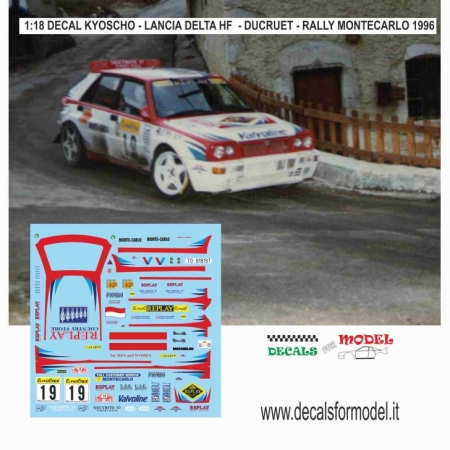 1:18 LANCIA DELTA HF - DUCRUET - RALLY MONTECARLO 1996 - BASE: KYOSCHO