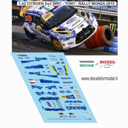DECAL CITROEN DS3 WRC - TONY CAIROLI - RALLY MONZA 2015