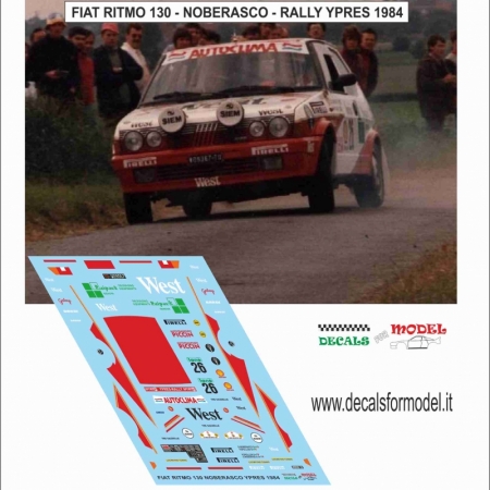 DECAL FIAT RITMO 130 - WEST - NOBERASCO - RALLY YPRES 1984