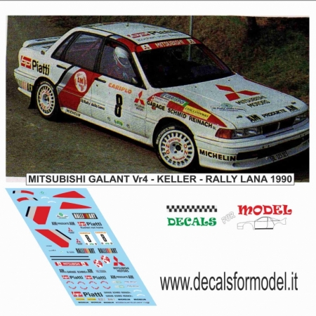 DECAL MITSUBISHI GALANT VR4 - KELLER - RALLY LANA 1990