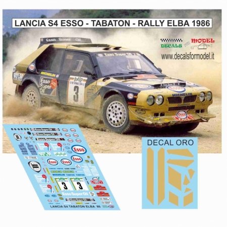 DECAL LANCIA S4 ESSO - TABATON - RALLY ELBA 1986