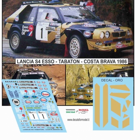 DECAL LANCIA S4 ESSO - TABATON - COSTA BRAVA 1986