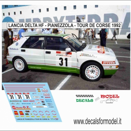 DECAL LANCIA DELTA HF - PIANEZZOLA - TOUR DE CORSE 1992