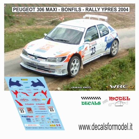 DECAL PEUGEOT 306 MAXI - BONFILS - RALLY YPRES 2004