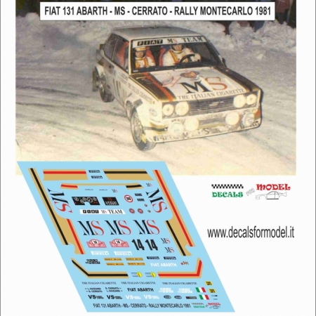 FIAT 131 ABARTH - MS - CERRATO - RALLY MONTECARLO 1981