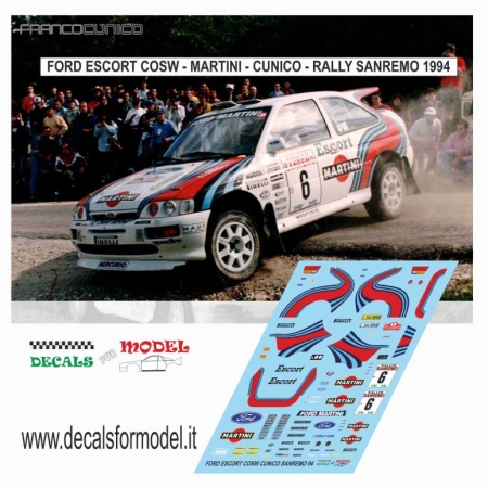DECAL FORD ESCORT COSW - CUNICO - RALLY SANREMO 1994