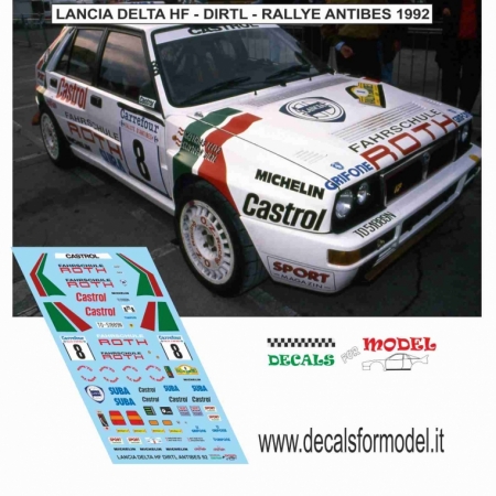 DECAL LANCIA DELTA HF - DIRTL - RALLY ANTIBES 1992