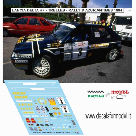 DECAL LANCIA DELTA HF - TRELLES - RALLY D' AZUR ANTIBES 1994