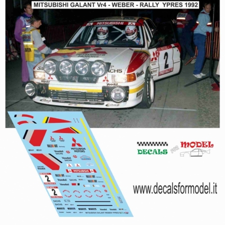 DECAL MITSUBISHI GALANT VR4 - WEBER - RALLY YPRES 1992