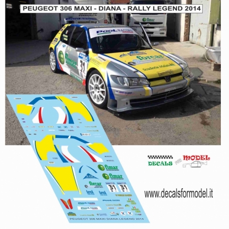 DECAL PEUGEOT 306 MAXI - DIANA - RALLY LEGEND 2004