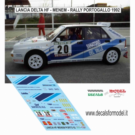 DECAL LANCIA DELTA HF - MENEM - RALLY PORTOGALLO 1992