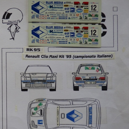 RK95 DECAL RENAULT CLIO MAXI - MEDEGHINI - RALLY CIOCCO 1995