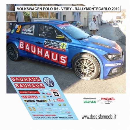 DECAL VOLKSWAGEN POLO R5 - VEIBY - RALLY MONTECARLO 2019