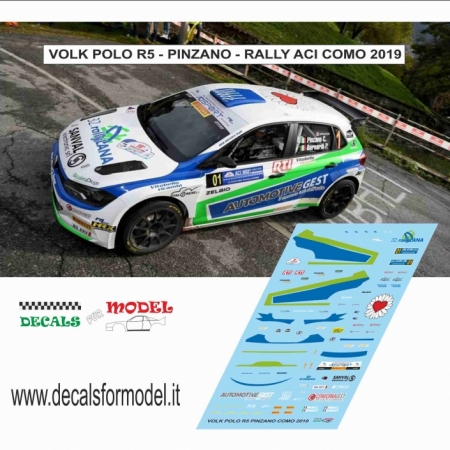 DECAL VOLKSWAGEN POLO R5 - PINZANO - RALLY AC COMO 2019