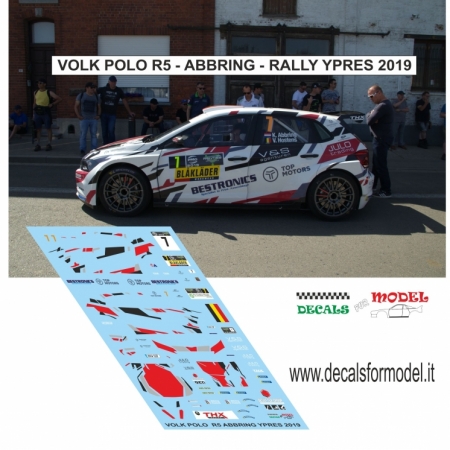 DECAL VOLKSWAGEN POLO R5 - ABBRING - RALLY YPRES 2019