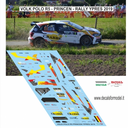 DECAL VOLKSWAGEN POLO R5 - PRINCEN - RALLY YPRES 2019