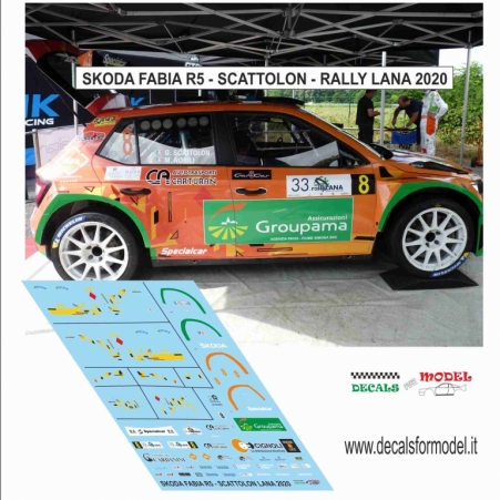 DECAL SKODA FABIA R5 - SCATTOLON - RALLY LANA 2020