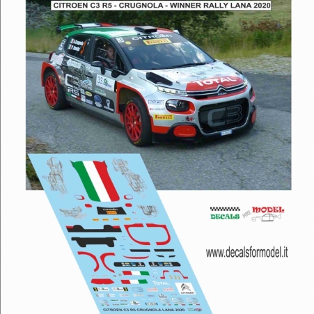 DECAL CITROEN C3 R5 - CRUGNOLA - RALLY LANA 2020 WINNER