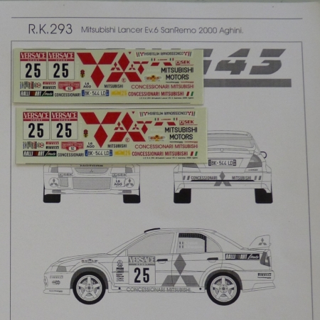 RK293 MITSUBISHI LANCER EVO 6 - AGHINI - RALLY SANREMO 2000