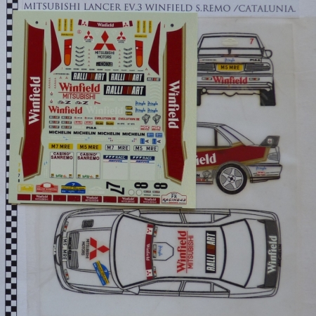 NR41 MITZUBISHI LANCER EVO 3 - WINFIELD - AURIOL - MAKINEN - RALLY SANREMO - RALLY CATALUNYA