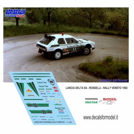 DECAL LANCIA DELTA S4 - ROSSELLI - RALLY DEL VENETO 1992 - APRIPISTA