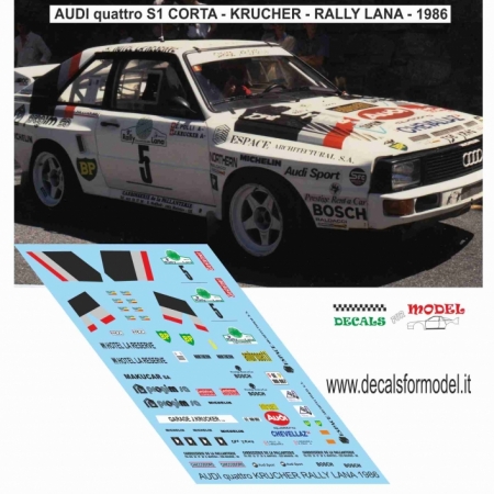 AUDI QUATTRO S1 CORTA - KRUCKER - RALLY LANA 1986