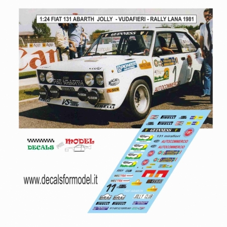 DECAL 1:24 FIAT 131 ABARTH - VUDAFIERI - RALLY LANA 1981