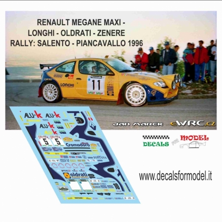 DECAL RENAULT MEGANE MAXI - LONGHI - RALLY SALENTO 1996