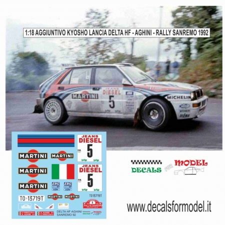 AGGIUNTIVO DECAL LANCIA DELTA HF - AGHINI - RALLY SANREMO 1992