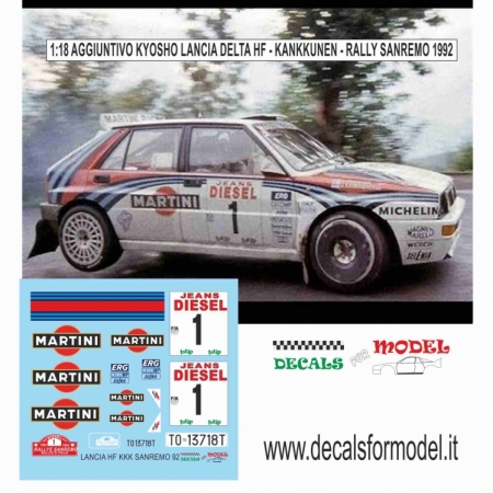 AGGIUNTIVO DECAL LANCIA DELTA HF - KANKKUNEN - RALLY SANREMO 1992