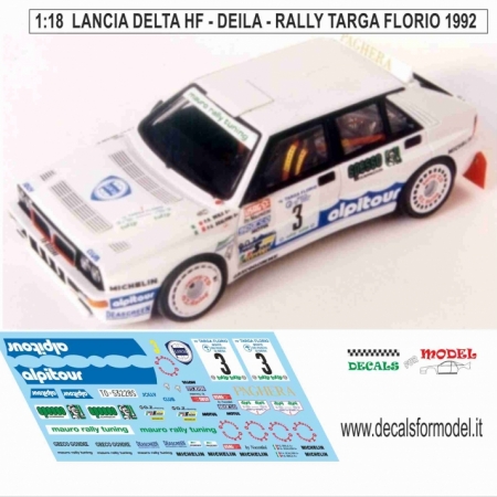 DECAL 1-18 LANCIA DELTA HF - DEILA - RALLY TARGA FLORIO 1992