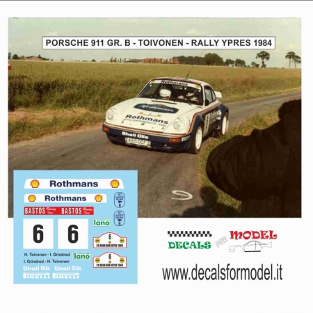 AGGIUNTIVO DECAL PORSCHE 911 GR. B - TOIVONEN - RALLY YPRES 1984