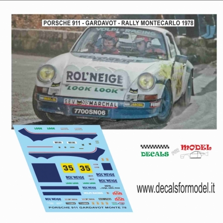 DECAL PORSCHE 911 - GARDAVOT - RALLY MONTECARLO 1978