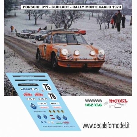 DECAL PORSCHE 911 - GUDLADT - RALLY MONTECARLO 1973